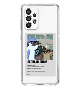 Samsung Galaxy A13 Uyumlu Regular Show Mordecai ve Rigby Desenli Şeffaf Telefon Kılıfı