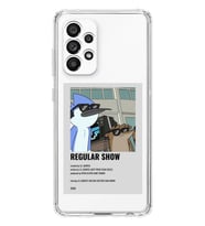 Samsung Galaxy A13 Uyumlu Regular Show Mordecai ve Rigby Desenli Şeffaf Telefon Kılıfı