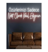 Özürlerinizi Sadece Nakit Olarak Kabul Ediyorum Yazılı Neon Tabela