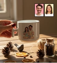 Kişiye Özel Karikatür Yemek Yapan Romantik Çift T Kupa Sevgililer Günü Hediyesi
