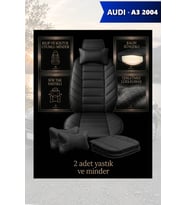 audi a3 2004 Koltuk ve Kılıf uyumlu Minder Siyah Lüks Yastık 2 Minder 2 Yastık