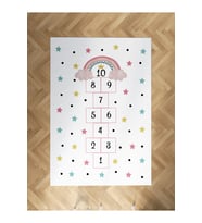 MEKTA HOME BEBEK VE ÇOCUK ODASI Yıldızlı ve Seksek Desenli Halı