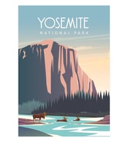 Yosemite Ulusal Parkı Modern Seyahat Poster Poster Tablo Ahşap Poster Dekoratif
