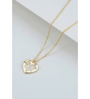 925 Ayar Gümüş Minimal Kalp Gold Kolye