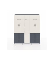 Hyperion Dolap 8 Raflı 8 Çekmeceli 3 Askılı 220x44x243 Antrasit-Aytaşı/Antrasit