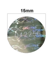 YATE10 1000 adet 15mm Dairesel Seri Nolu Hologramlı Etiket