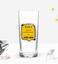 BK Gift Kişiye Özel İsimli DTF Rakı Sözleri Mottolu Rakı Bardağı-2, Arkadaşa Hediye, Sevgiliye Hediye