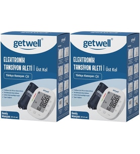 Getwell Konuşan Üst Koldan Tansiyon Aleti - Ölçme Cihazı (Geniş Manşon) (2 Li Set)