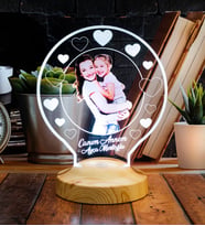 Fotoğraflı Anne Bebek Hediyesi, Resimli Led Gece Lambası, Anneye Fotoğraflı Hediye Özel Led Lamba