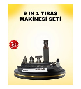 Mey İthalat® 9’u 1 Arada Bakım Seti Güçlü Motorlu Saç Sakal Burun Kulak Trimmer