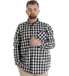 Mode XL Erkek Gömlek Ekose Oduncu 21394 Beyaz