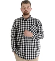 Mode XL Erkek Gömlek Ekose Oduncu 21394 Beyaz