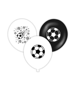 Taraftar Baskılı Siyah Beyaz Latex Balon 10 Adet