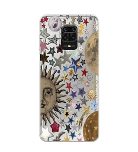Xiaomi Redmi Note 9S - Redmi Note 9 PRO Uyumlu Yıldız ve Gezegenler Tasarımlı Şeffaf Telefon Kılıfı