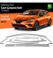 Renault Clio Uyumlu 5 Krom Cam Çerçevesi 12 Parça. 2019 Ve Üzeri