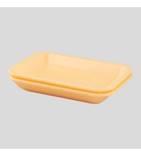 Tek Kullanımlık Köpük 2000 Gr. Sarı Servis Et Kıyma Saklama Tepsi Tabak -265x175x35mm. -100 Adet (Turuncu)