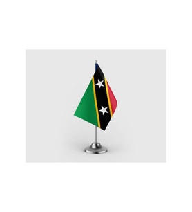 Saint Kitts ve Nevis Tekli Saten Masa Bayrağı Seti
