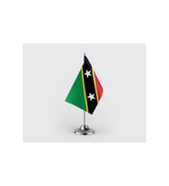 Saint Kitts ve Nevis Tekli Saten Masa Bayrağı Seti