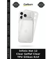 İnfinix Hot 12 Clear Şeffaf Clear TPU Silikon Kılıf Cep Aksesuarı Cihaz Kapağı Arka Kapak