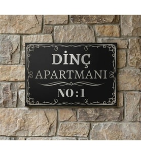 Kişiye Özel Metal Kapı Levhası – Apartman Kapı Tabelası 20x30 cm – İsimli Bina Kapı Levhası