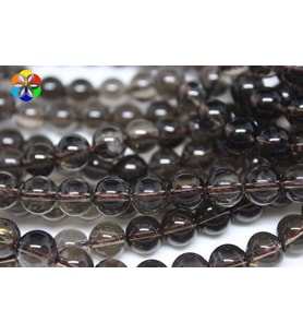 Dumanlı Kuvars Taşı YARIM Dizi 8mm (18cm uzunluğundadır)