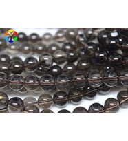 Dumanlı Kuvars Taşı YARIM Dizi 8mm (18cm uzunluğundadır)