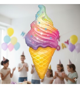 110x50 cm Dondurma Folyo Balon 47 İnç - Doğum Günü Parti Dekorasyon Balonu