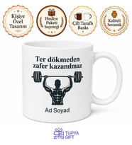 Fitness Sever İçin Fotoğraflı ve İsimli Baskılı Kupa Bardak Spor Hediyesi