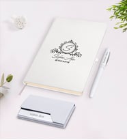 BK Gift Kişiye Özel İsimli Beyaz Defter Kalem Kartvizitlik Hediye Seti-11