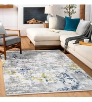 Makine Kaymaz Yıkanabilir Mavi Modern Triko Salon Halısı Mutfak Halısı Koridor Halısı Yolluk 11552