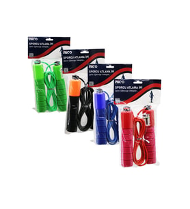 SAYAÇLI RENKLİ SİLİKON İP ATLAMA İPİ SÜNGERLİ RENKLİ PLASTİK TUTACAK (5372) TYGOO-RSGO4569