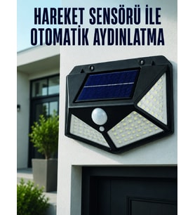 Hareket Sensörlü Güneş Enerjili Duvar Lambası Dış Mekan İçin Güçlü Led Aydınlatma