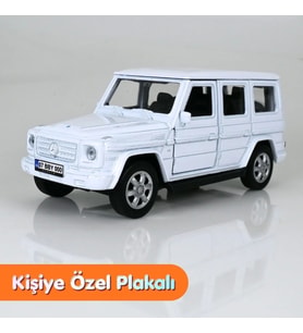 Mercedes-Benz G-Class Metal Model Araba Beyaz - Kişiye Özel Plakalı (1:36 Ölçek)