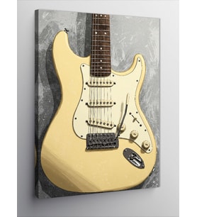 Kanvas Tablo Krem Elektro Gitar