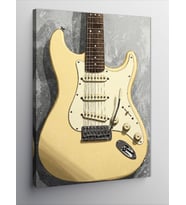 Kanvas Tablo Krem Elektro Gitar