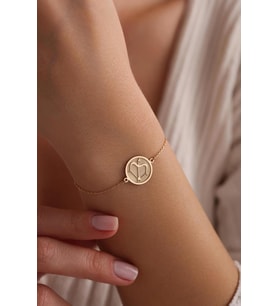 Kişiye Özel Şık Ok Yay Model Bileklik 925K Gümüş (Gold)