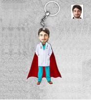 Kişiye Özel Acil Doktoru Erkek Ahşap Anahtarlık-1