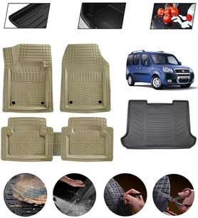 Fiat Doblo 1 2000-2009 Uyumlu Paspas Araca Özel Bagaj Havuzu MBS Bej