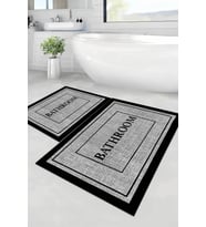 Dijital Kaymaz Yıkanabilir Jüt Görünümlü İkili Banyo Paspası Banyo Paspas Takımı Banyo Halısı