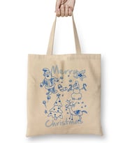 Merry Christmas Doodles Bez Çanta Uzun Saplı