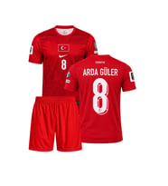 Arda Güler Türkiye 2026 Dünya Kupası Kırmızı 3'lü Çocuk Futbol Forma Seti ( Forma,şort ve çorap )