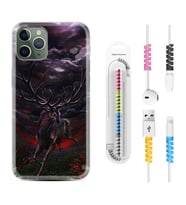Apple iPhone 11 12 13 14 Pro Max Kılıf Kablo Koruma Spiral Silikon Dark Deer 1786