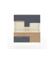 Hyperion Dolap 10 Raflı 6 Çekmeceli 8 Kapaklı 220x44x243 Aytaşı-Antrasit/Çam