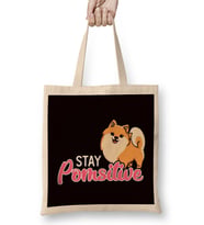 Stay Pomsitive Pomeranian Pommy Pom Puppy German Spitz Pet Bez Çanta Uzun Saplı