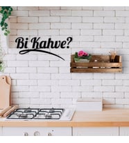 BK Home Dekoratif Doğal Ahşap Raf ve Bi Kahve Duvar Süsü-5 (Beyaz)