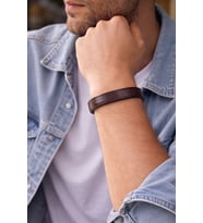 Terra Noir – Koyu Kahve Minimal Erkek Deri Bileklik-1380