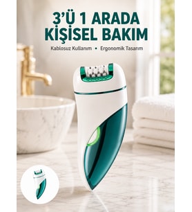 Çok Fonksiyonlu Epilatör 600mah 90 Dakika Kullanım Led Metal Başlık Su Geçirmez Yeni Nesil