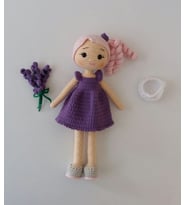 Lavanta Çiçeği Bebek Amigurumi Organik Oyuncak