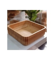 Bambu Çizgili Büyük Boy Kase - 23 cm, Meyve, Ekmek, Salata ve Meze için