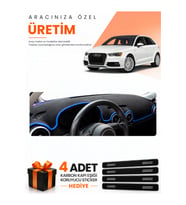 AUDİ A3 (2013-2020) Uyumlu Torpido Koruma Örtüsü Oto Kılıfı - Siyah Mavi